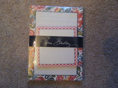 Vera Bradly Note Pad Set n sticky Notes- NIP- &#034;English Garden&#034;- Sealed