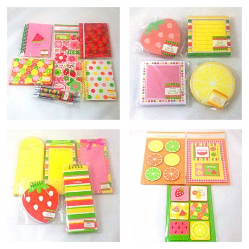 Mom&#039;s HUGE Kitchen Lot 18 MAGNETIC NOTE PADS Journals NOTE CARDS Magnets FRUITS