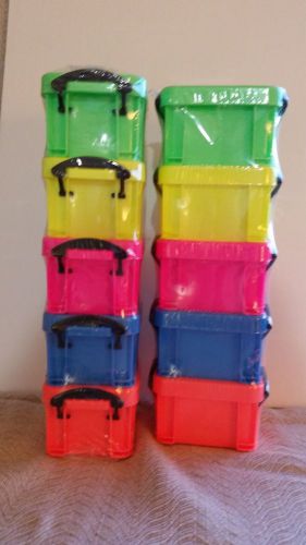 REALLY USEFUL .14 Litre Boxes, 2 Sets of 5 Neon Colors