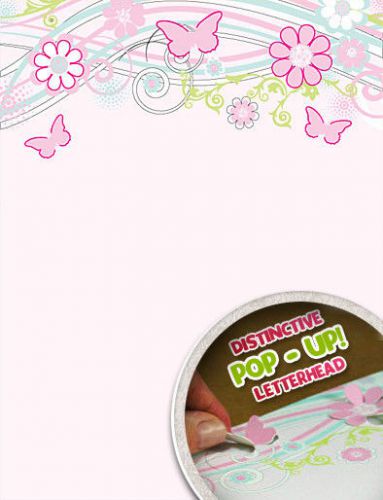 Geographics POP-UP Letterhead, pink frolic, 40 sheets, New