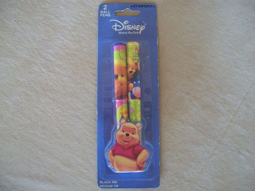 Disney Pooh Set Of 2 Ball Point Black Ink Pens Made By Starpoint, NEW IN PACKAGE