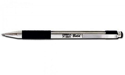 60 Zebra F-301 Bold Black Steel 1.6 mm  Ballpoint  Pens