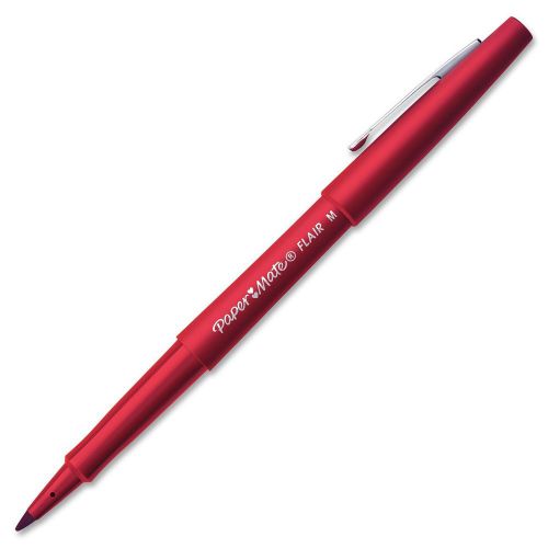 NEW Paper Mate Flair Point-Guard Porous Point Pens, 12 Red Pens (8420152)