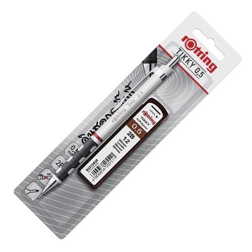 Automatic Clutch / Mechanical Pencil 0.5 mm Handle White Rotring Ticky + Refill