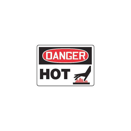 Danger Sign, 10 x 14In, R and BK/WHT, Hot MCHL125VS