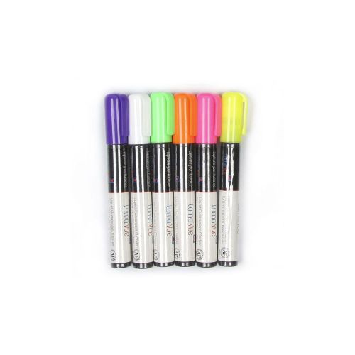 LumaVue Fluorescent Erasable Markers 6 pk - Brand New Item