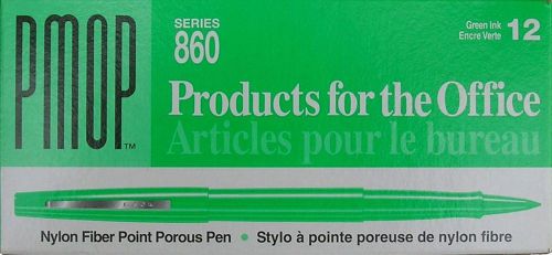 NEW Papermate PMOP 860 Green Nylon Fiber Point Porous Pen Dozen