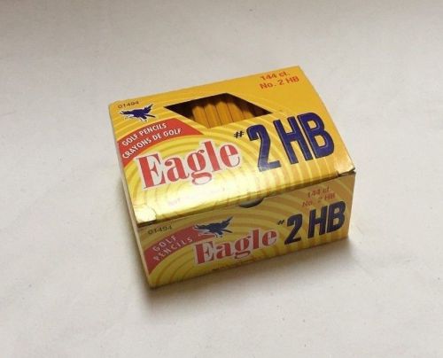 EAGLE #2 HB  GROSS ( 144 ) GOLF PENCILS 3 1/2&#034; PLAIN USA SHARPENED 1999