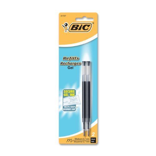 Bic Velocity Retractable Gel Pen Refill - Black - 2 / Pack (RRLCP21BK)