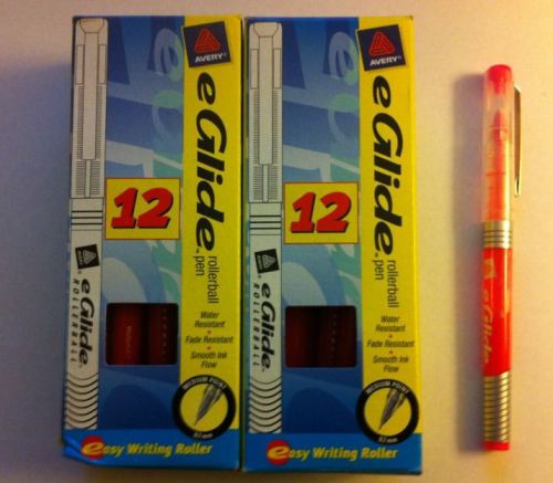 Avery eGlide Rollerball Pen - Two Boxes - Pink - Medium Point - 49792 - .7mm