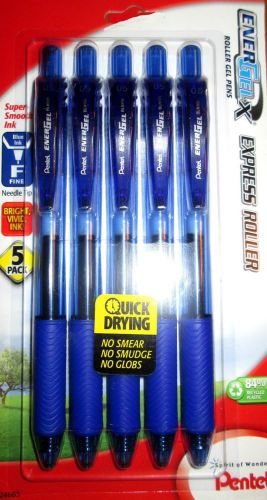 50 energel x express rollerball gel pens fine .5mm point &amp; blue ink for sale