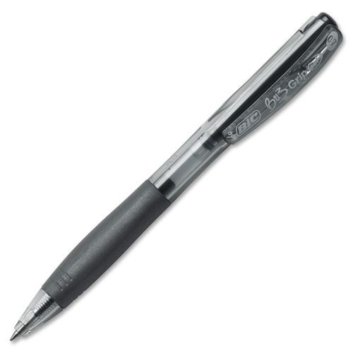 BIC BU3 Nonrefillable Gel Pens -Medium -0.7 mm -Black Ink/Barrel -12/PK
