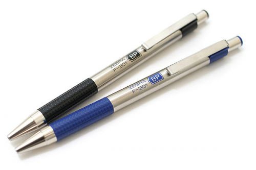 4 ZEBRA F-301 2 BLUE &amp; 2 BLACK 0.7mm Ballpoint Pens * FREE SHIP-USA