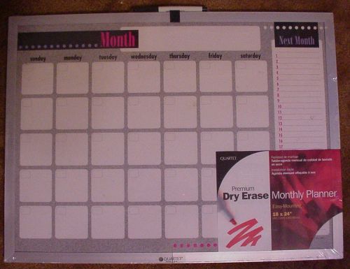 QUARTET PREMIUM DRY ERASE WHITE BOARD MONTHLY PLANNER 18&#034; x 24&#034; ALUMINUM FRAME