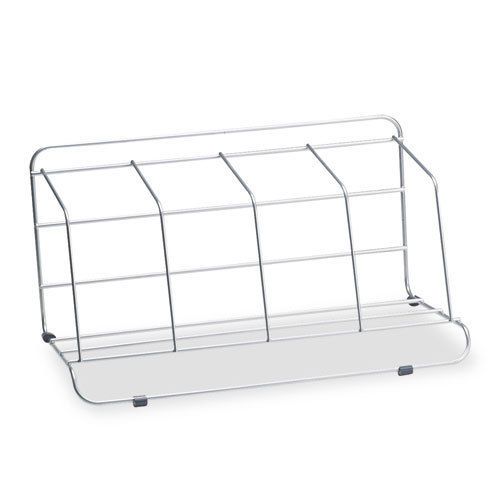 Fellowes 4 Section Wire Catalog Rack, Metal, 16 1/2 x 10 x 8, Silver FEL10402