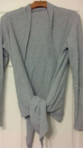 Splendid Gray Thermal/Waffle Knit Wrap Cardigan M/L shirt/top/jacket/wrap L/S