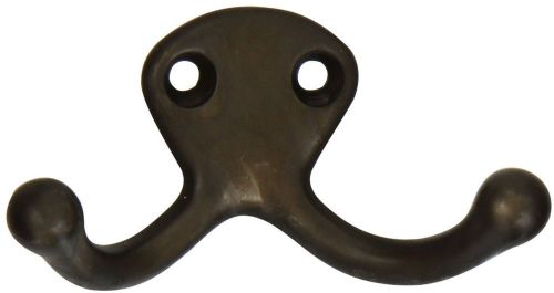 Bronze Small Double Coat Hook 1 1/8&#034; Width Height Projection Satin 796.10b