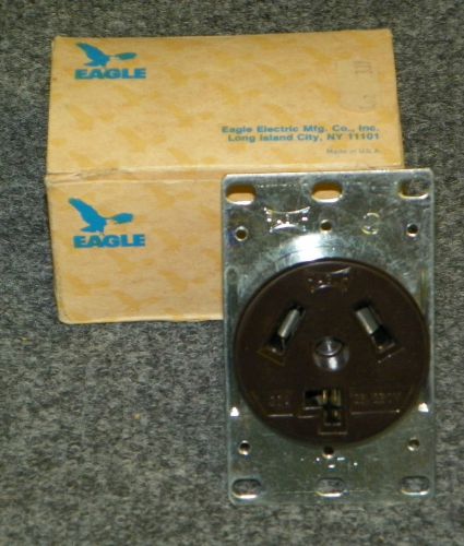 NEW - Eagle #38 Flush Dryer &amp; Power Receptacle 30A-125/250V - Brown NEMA #10-30R