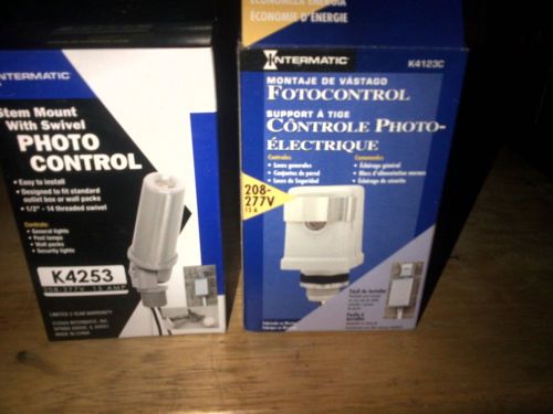 2 New Intermatic K4123C And K4253 Photo Control / Elect Eye / Both 208/277 New