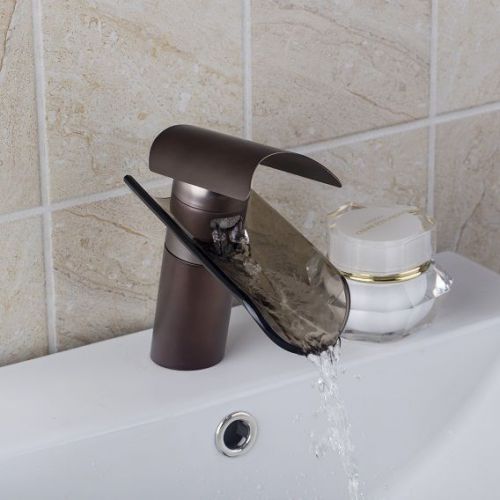 Bathroom waterfall spout brown color faucet mixer taps