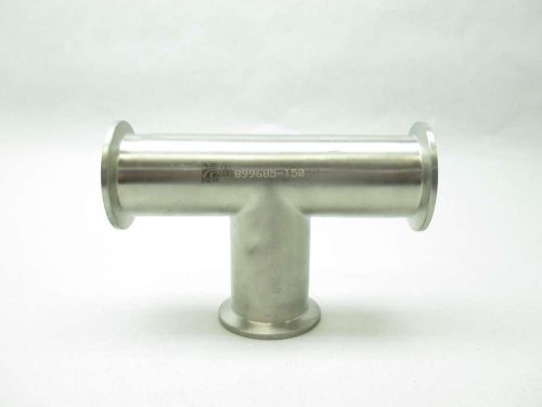 New waukesha 899685-150 316l sanitary tee fitting 1-1/2 in tri-clamp d438586 for sale