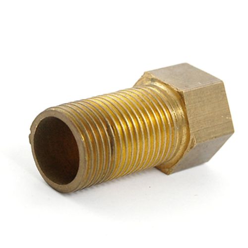 Air Pipe Gold Tone Male to Female Threaded Connector