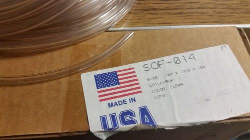 SOF-14 Clear Vinyl Tubing 3/16&#034; ID  5/16&#034; OD 1/16&#034; Wall  100&#039; Length Made in USA