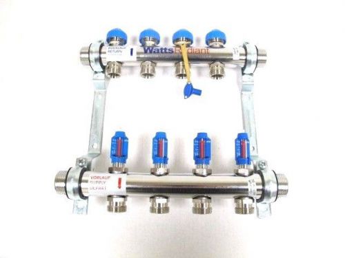Watts radiant 1&#034; flowmeter manifold, stainless steel, m-4 - 4 circuit for sale