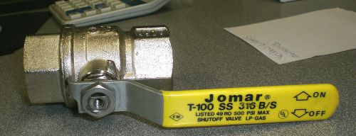 Jomar T-100 Stainless Steel 1&#034; Ball Valve Type 316 Threaded - NEW NEVER USED!