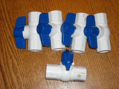 PVC Ball Valve ~ Inline ~ 1/2 In ~ Lot of 5 ~ Low lead ~ Homewerks