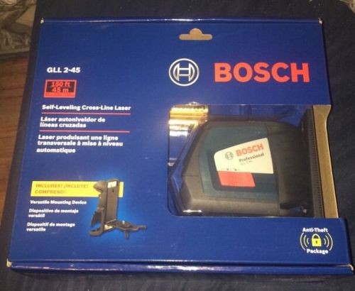 Bosch gll 2-45 self-leveling alignment laser with cross line new! for sale