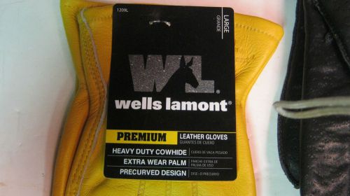 Wells Lamont Premium Leather Work Gloves Size Large Plus 1 pair Black Winter