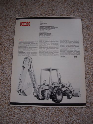 Case 480B Construction King Tractor Loader Backhoe Brochure 6 pg. Orig. MINT &#039;71