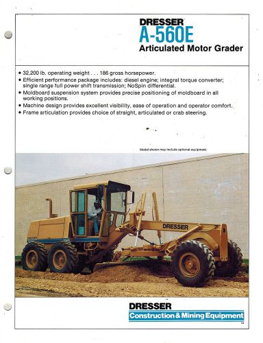 DRESSER VINTAGE 560E ARTICULATED  MOTOR GRADER  BROCHURE 1986