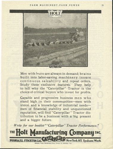 1920 Holt Mfg. Co. Peoria,Ill. Caterpillar Crawler Tractor ad