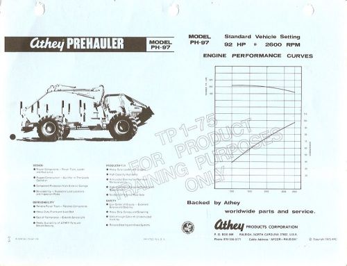 Equipment Brochure - Athey - PH-97 Grapple Loader Logging Forestry c70s (E1412)