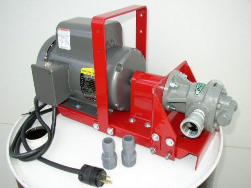 New gear lube oil pump,3/4 hp,1&#034; gear head,16 gpm,for bulk oil, waste oil,140 wt for sale