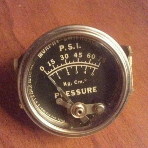 MURPHY 75 PSI PRESSURE OIL FUEL AIR WATER SWITCH GAUGE FOR  EQUIPMENT OR ?