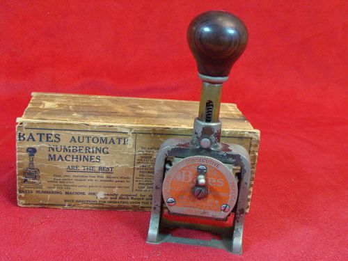 Vintage Bates Automate Numbering Machines w. serial # 411139 &amp; Original Box