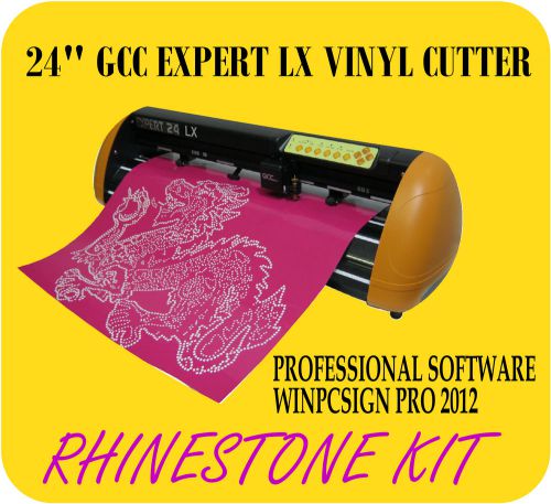 GCC LX Expert 24&#034; Vinyl cutter BUNDLE making Rhinestone template &amp; Lettering