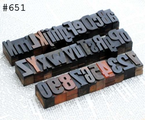 A-Z 0-9 alphabet number letterpress wood printing blocks wooden type printer