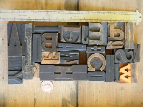 A-Z Antique Letterpress wood type Letters printing blocks pinterest crafts lot#6