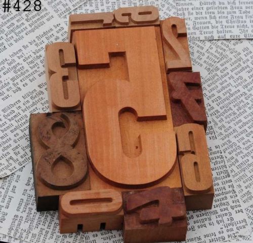 0-9 mixed unused numbers letterpress wood printing blocks type number letter 12
