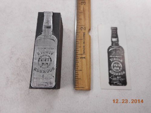 Printing Letterpress Printers Block, Virgin Bourbon in Bottle