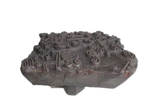 Indian hand carved oldwooden textile stamp print block used for 0printing  ws056 for sale