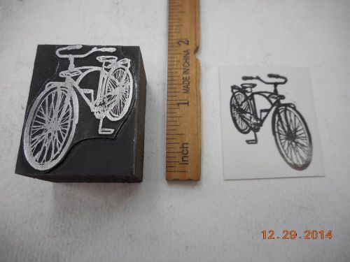 Letterpress Printing Printers Block, Old Fashion Boy&#039;s Bicycle