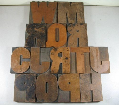 Vintage Lot LARGE LETTERS Letterpress Wood Type 6 - 4 inch W M R Q C J T O P H