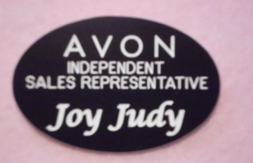AVON LADY TAG  CONSULTANT NAME BADGE YOUR COLOR CHOICE PERSONALIZE FREE SHIP