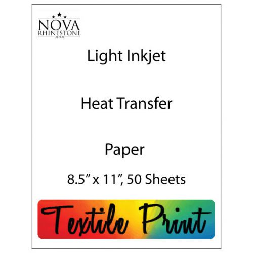 New inkjet iron-on heat transfer paper, for light fabric, 50 sheets - 8.5&#034; x 11&#034; for sale