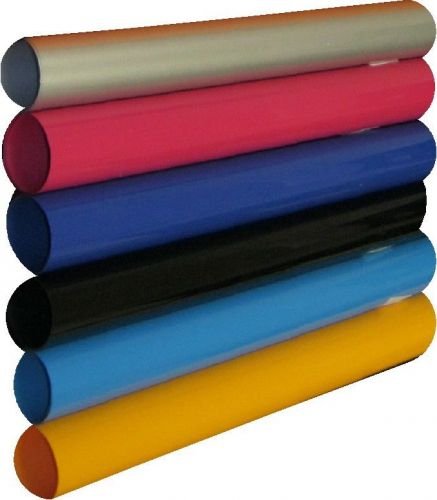20&#034; super quality pu heat press vinyl cutter material kit of 6 colors 18&#034; each for sale